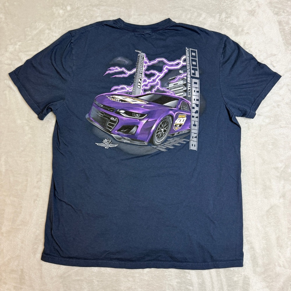 Indianapolis Motor Speedway Brickyard 400 T-Shirt Mens XL Navy Racing Graphic